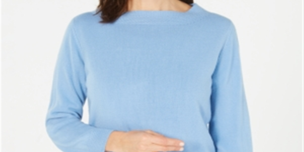 Karen Scott Suéter Feminino Gola Canoa Azul Tamanho Pequeno P/M
