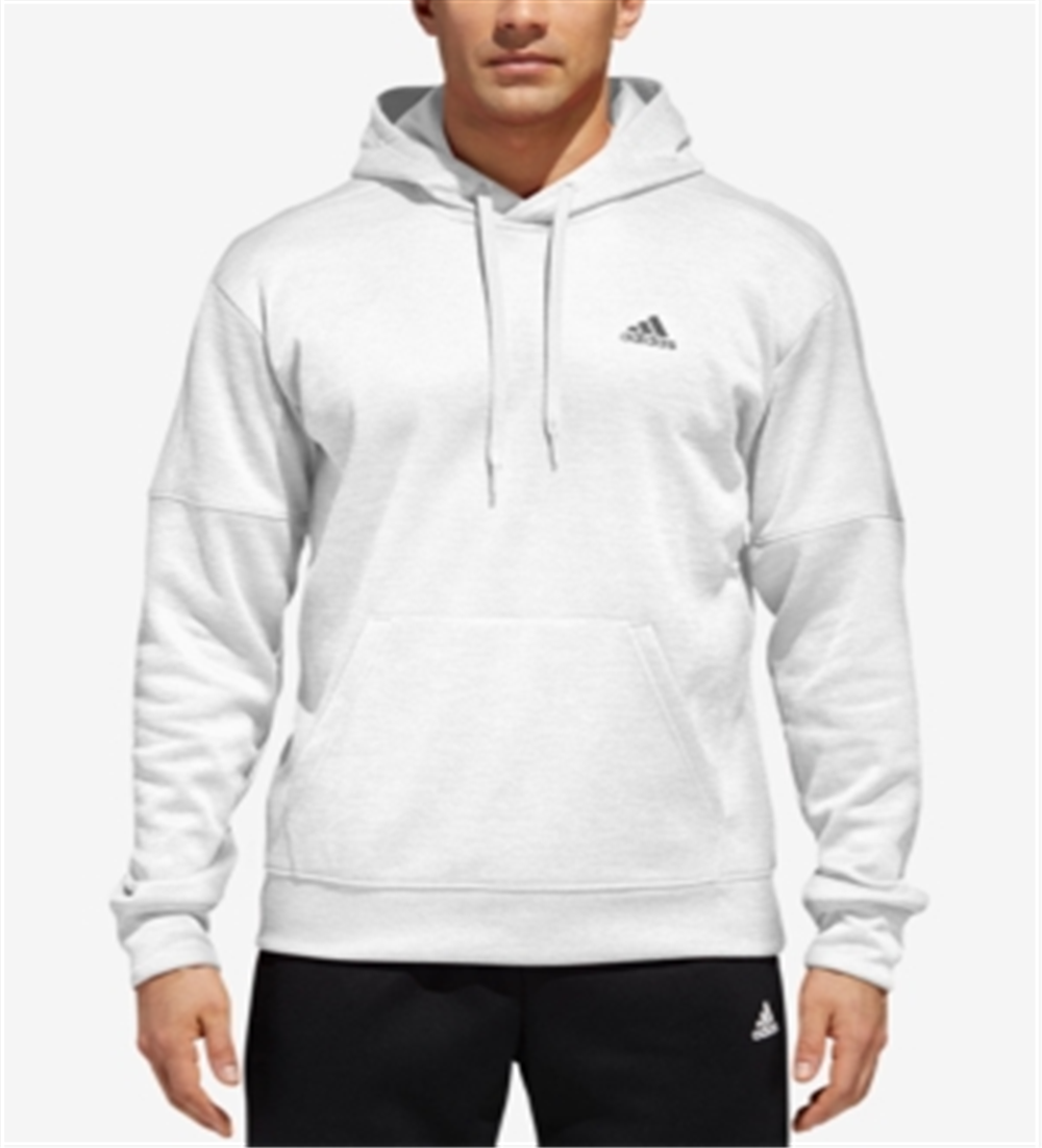 Moletom com capuz Adidas Team Issue Fleece Masculino Branco Tamanho Médio