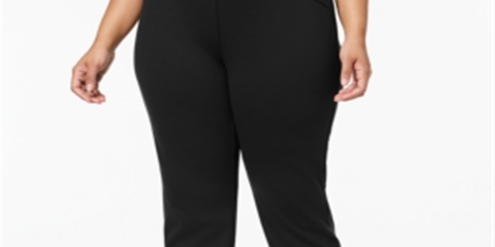 Calça de malha Ponte Plus Feminina Charter Club, preta, tamanho 14W