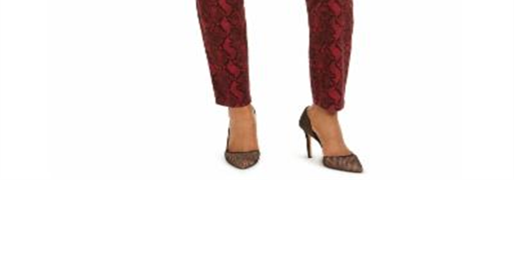 Calça jeans skinny feminina INC International Concepts Essential Snake Print Crimson Snake tamanho 0