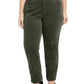 Calça jeans feminina plus size Lexington Tummy Control de veludo cotelê verde tamanho SP da Charter Club