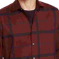 Camisa xadrez masculina Alfani Borgonha manga comprida ajuste clássico botões casual vermelho tamanho médio