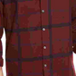 Camisa xadrez masculina Alfani Borgonha manga comprida ajuste clássico botões casual vermelho tamanho médio