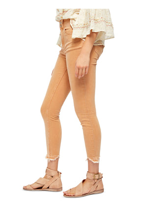 Calça jeans skinny infantil Camel Wild da Free People, tamanho 26, marrom camelo