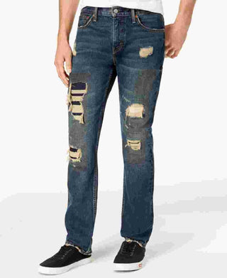 Levi's Men's 511 Slim Fit Rip And Repair Jeans Blue Size 29X32