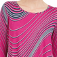 Camiseta feminina com estampa de redemoinho e manga 3/4 da coleção JM, rosa, tamanho XX-G