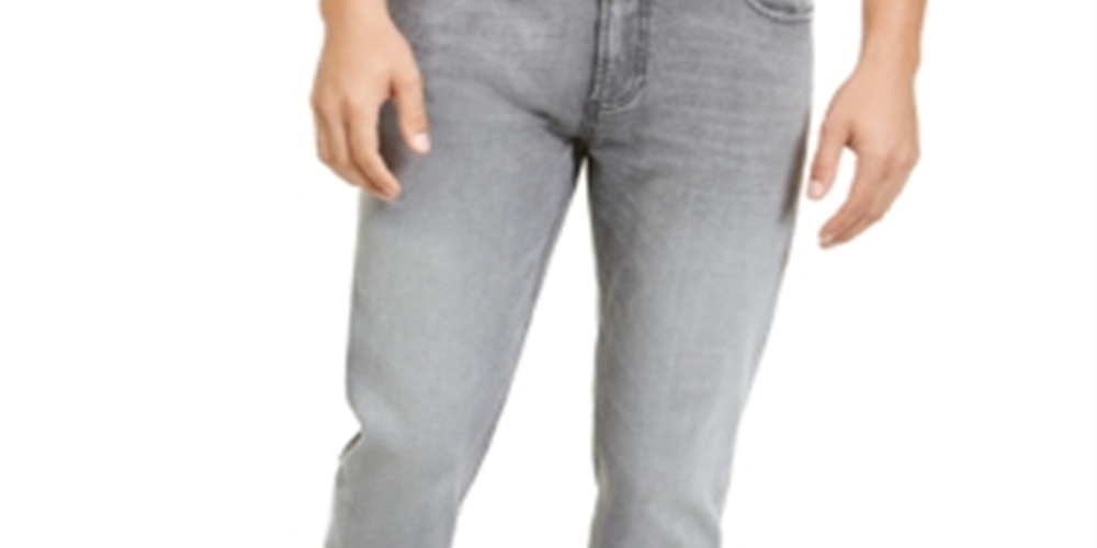 Calça jeans masculina American Rag Iron Stretch reciclada repreve cinza-preta tamanho 36x30