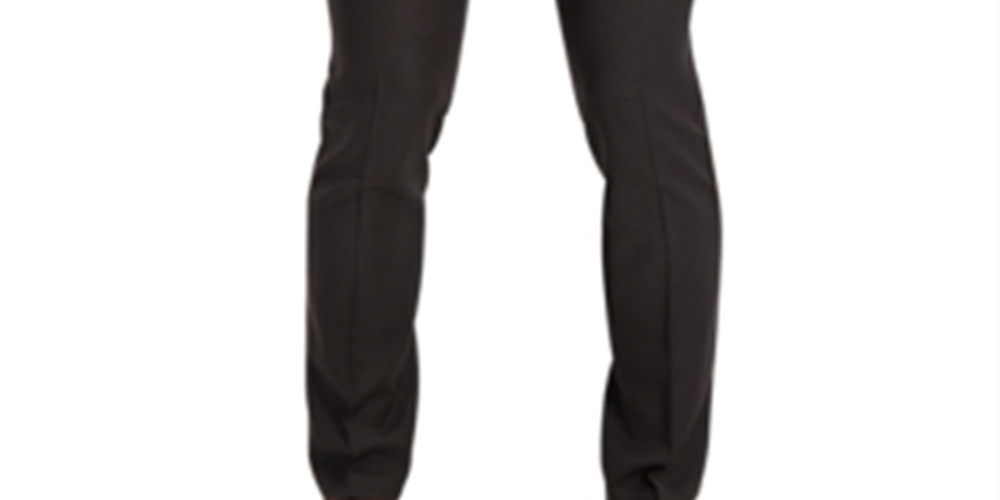 Calça social masculina Reaction Kenneth Cole, micro stretch, pied-de-poule, skinny fit, cós flexível, frente lisa, marrom, tamanho 29x30