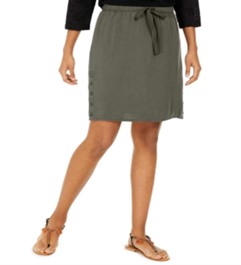 Saia-calça curta feminina Style &amp; Co com cordão em tencel, verde, tamanho XX-G