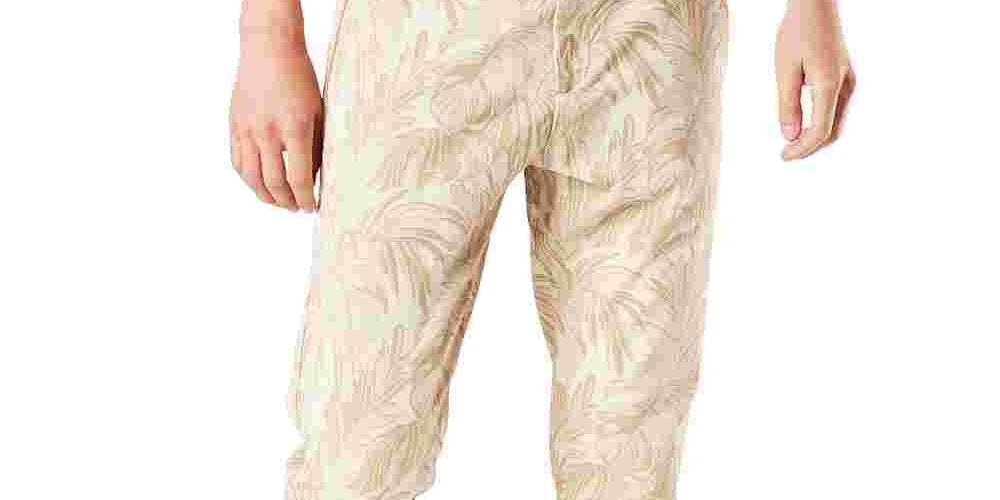 Calça Chino Dockers Masculina Slim Fit Smart 360 Flex Stretch Cropped com Estampa de Folhas Brancas Tamanho 32X30