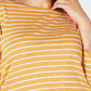 Charter Club Top feminino listrado plus size com decote canoa, amarelo, tamanho 2X