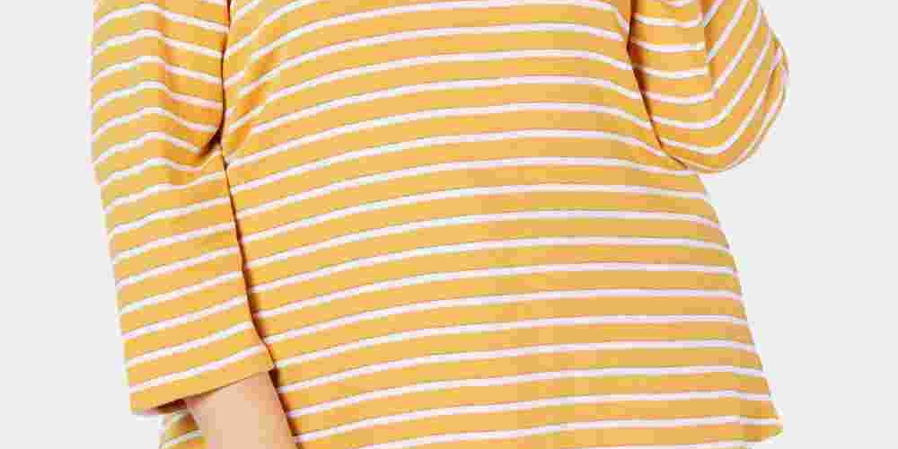 Charter Club Top feminino listrado plus size com decote canoa, amarelo, tamanho 2X