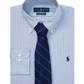 Camisa social masculina Ralph Lauren xadrez de algodão azul tamanho 14,5 x 32-33
