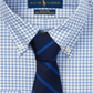 Camisa social masculina Ralph Lauren xadrez de algodão azul tamanho 14,5 x 32-33