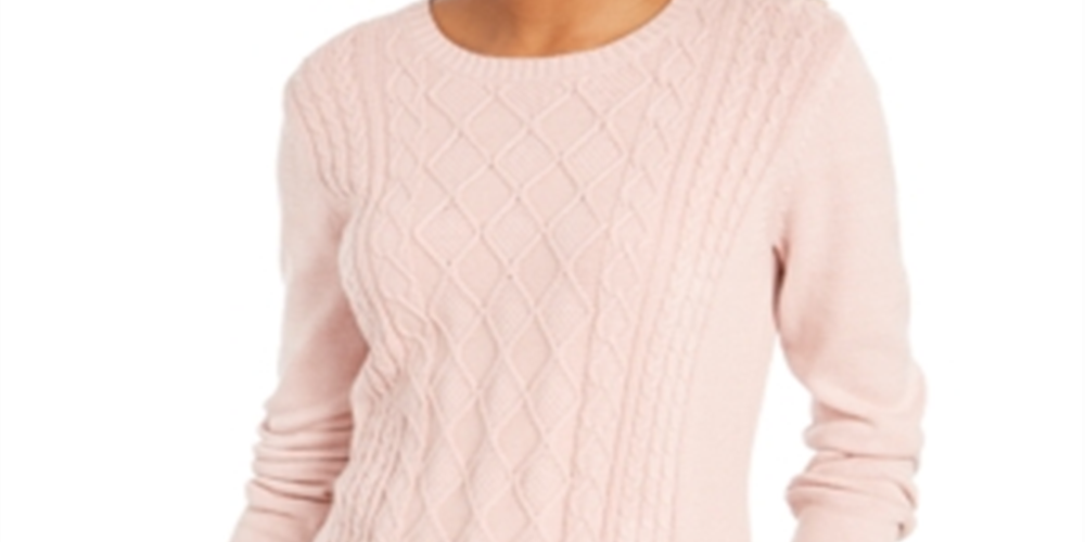 Suéter feminino Charter Club de tricô com acabamento em botões, rosa flamingo, tamanho pequeno GG