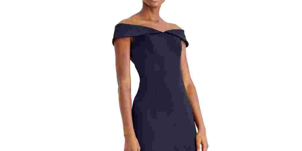 Vestido Calvin Klein Feminino Ombro a Ombro Azul Tamanho 4