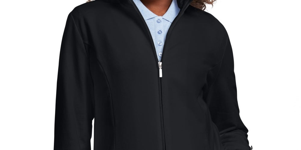 Jaqueta feminina Karen Scott Sport French Terry com acabamento em fita, preta, tamanho X-S