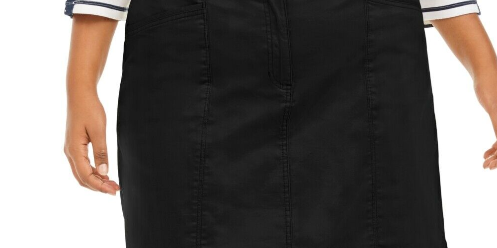 Saia-calça feminina Karen Scott Plus Knit com cós alto, preta, tamanho 22W