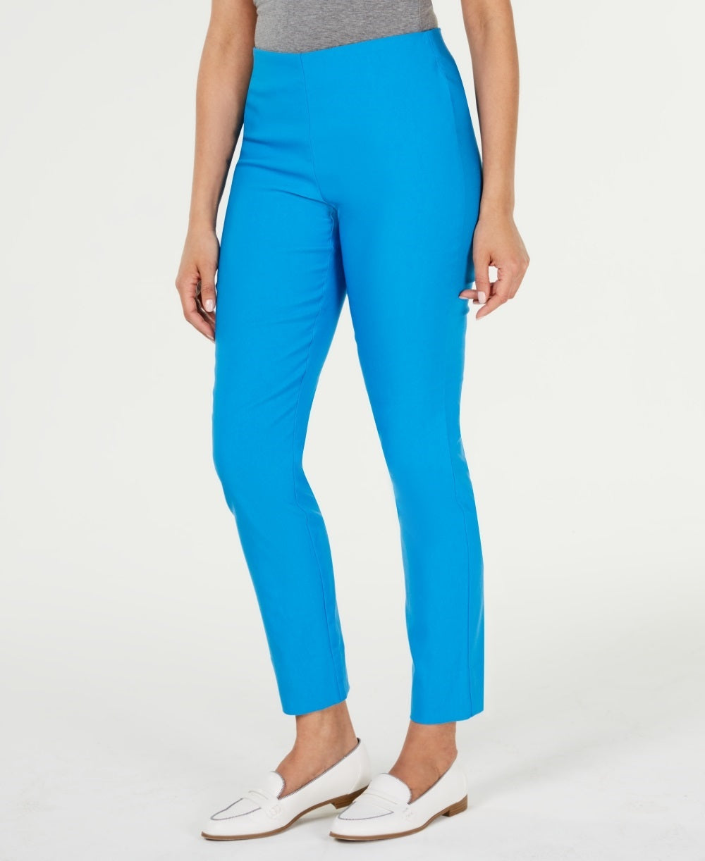 Calça feminina Chelsea Tummy Control Skinny Leg Tornozelo Charter Club Azul Tamanho 4
