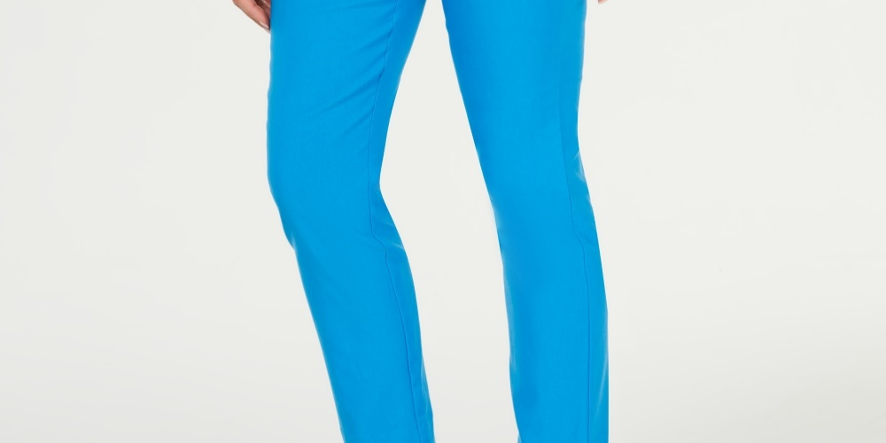 Calça feminina Chelsea Tummy Control Skinny Leg Tornozelo Charter Club Azul Tamanho 4