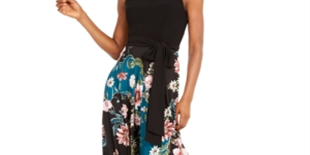 Vestido longo feminino 2 em 1 com decote em V e costas abertas, preto, tamanho 6, pequeno, da INC International Concepts