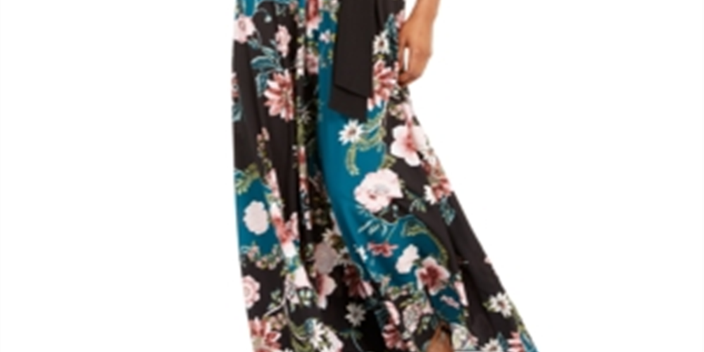 Vestido longo feminino 2 em 1 com decote em V e costas abertas, preto, tamanho 6, pequeno, da INC International Concepts