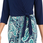 Terno feminino estampado NY Collection SurPetite Lice JumPetite tamanho azul marinho Petite XL