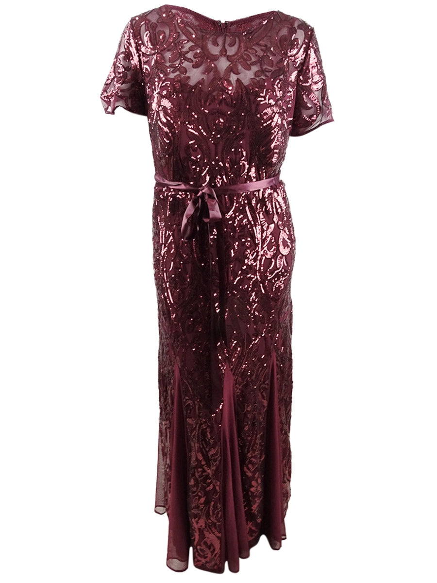 Vestido Godet Plus Size RM Richards Feminino Vermelho Tamanho 22W