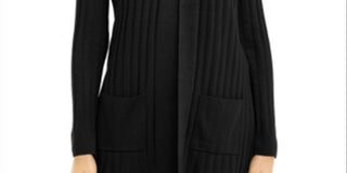 Cardigan canelado feminino Alfani, preto, tamanho pequeno G