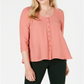 Top curto estilo feminino estilo &amp; co, laranja, tamanho grande