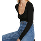 Camisa feminina Lucky You com decote redondo, tamanho grande, azul, da Free People