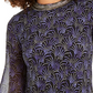 Blusa feminina Alfani com estampa e decote embelezado, preta, tamanho P