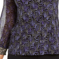 Blusa feminina Alfani com estampa e decote embelezado, preta, tamanho P