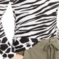 Blusa feminina com estampa de zebra da INC International Concepts, preta e branca, tamanho pequeno P