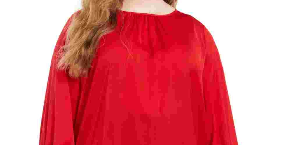 Blusa Calvin Klein Feminina Manga Dolman Gola Joia Vermelha Tamanho 2X