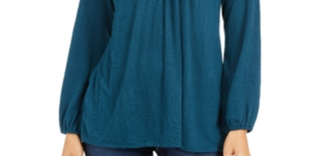 Blusa de renda feminina Style &amp; Co, verde, tamanho pequeno, L