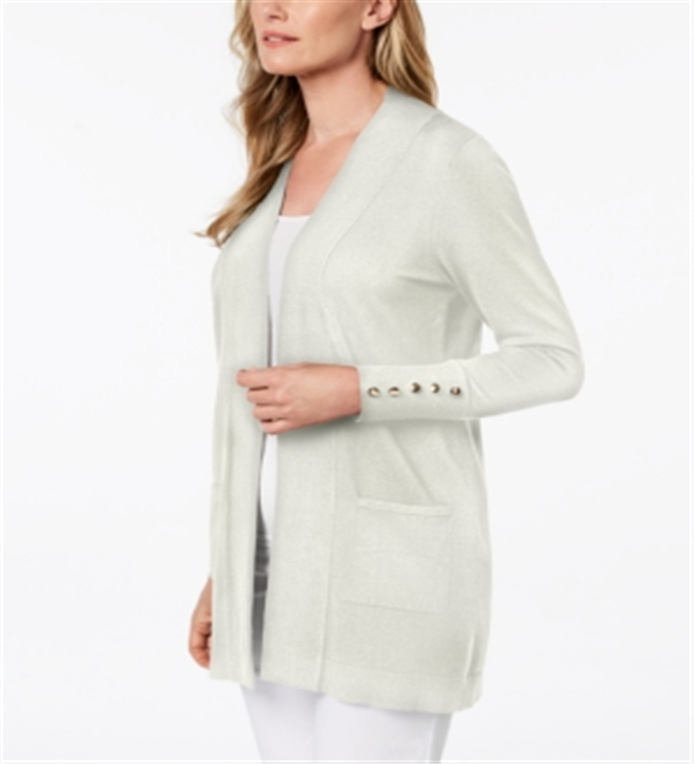 Cardigan feminino JM Collection com frente aberta e tamanho médio