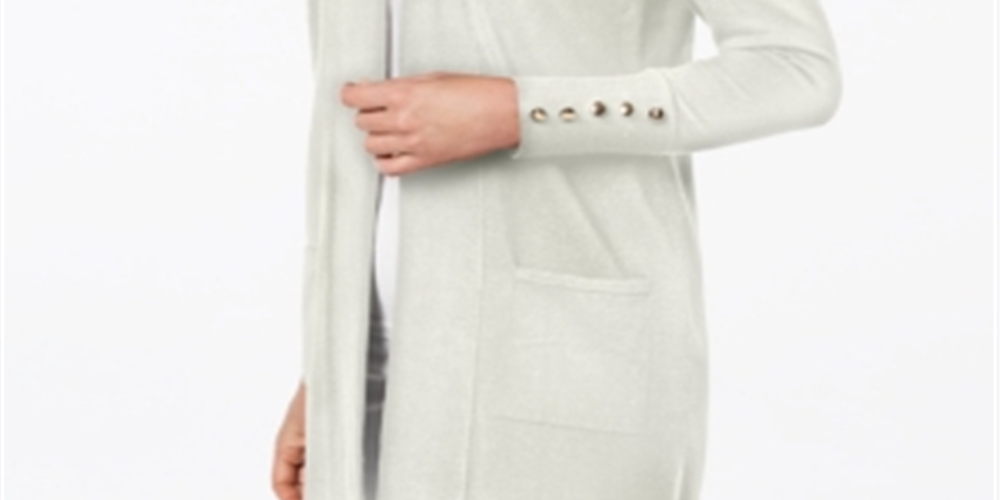 Cardigan feminino JM Collection com frente aberta e tamanho médio