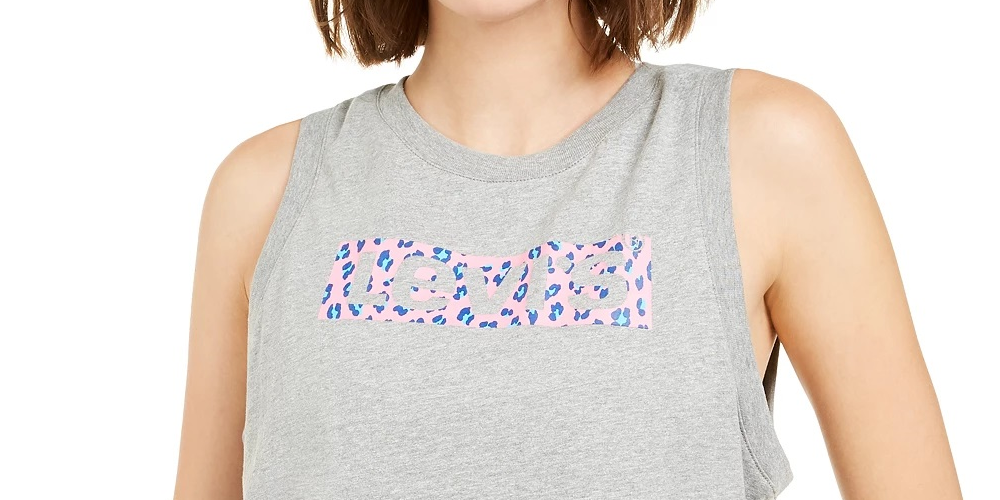 Regata Levi's Cropped Logo Feminina Cinza Tamanho Grande