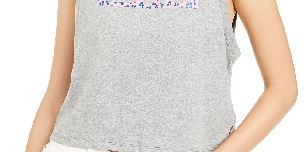 Regata Levi's Cropped Logo Feminina Cinza Tamanho Grande