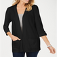 Karen Scott Cardigan feminino de algodão aconchegante, preto, tamanho X-S