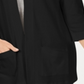 Karen Scott Cardigan feminino de algodão aconchegante, preto, tamanho X-S