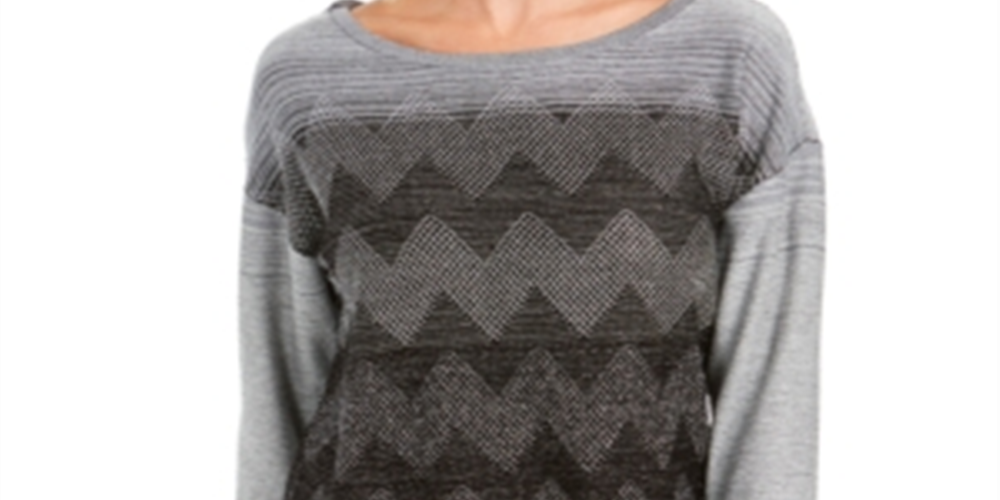 Suéter feminino com ombros caídos e costura metálica JM Collection, preto, tamanho extragrande