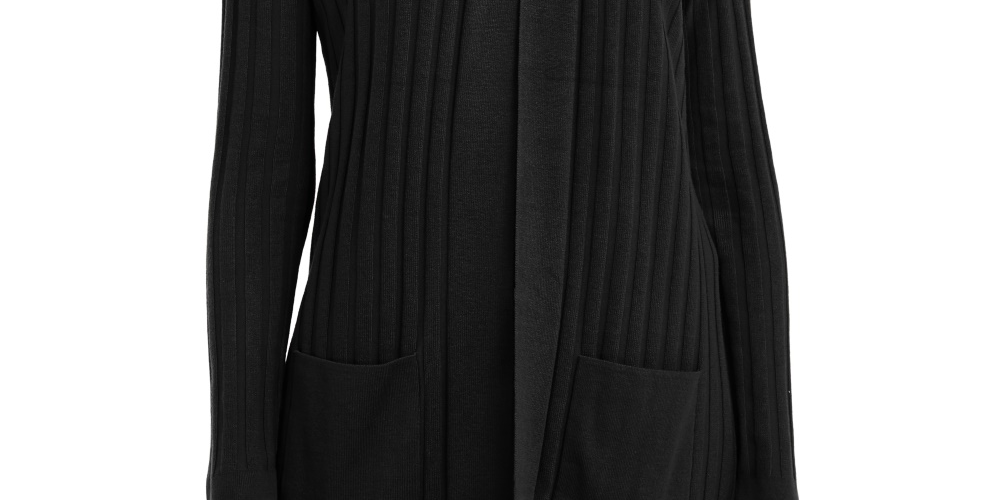 Cardigan canelado feminino Alfani, preto, tamanho pequeno, médio