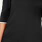 Camiseta feminina Alfani com decote 3/4 e manga curta, preta, tamanho P