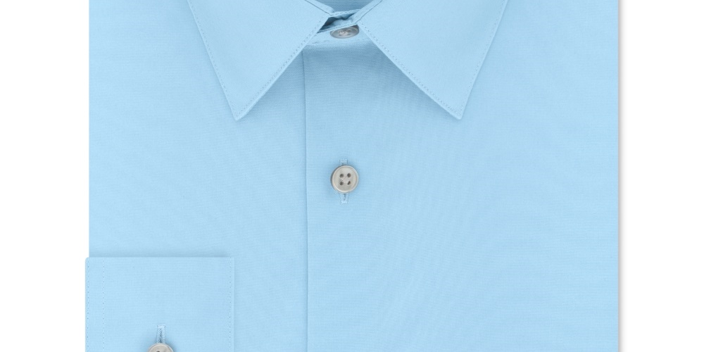 Camisa social masculina Calvin Klein Classic Regular Fit Stretch Flex Collar Solid Azul Tamanho 17,5X34-35
