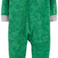 Pijama estampado de dinossauro Carter's Baby Boy, 1 peça, verde, tamanho 18 meses