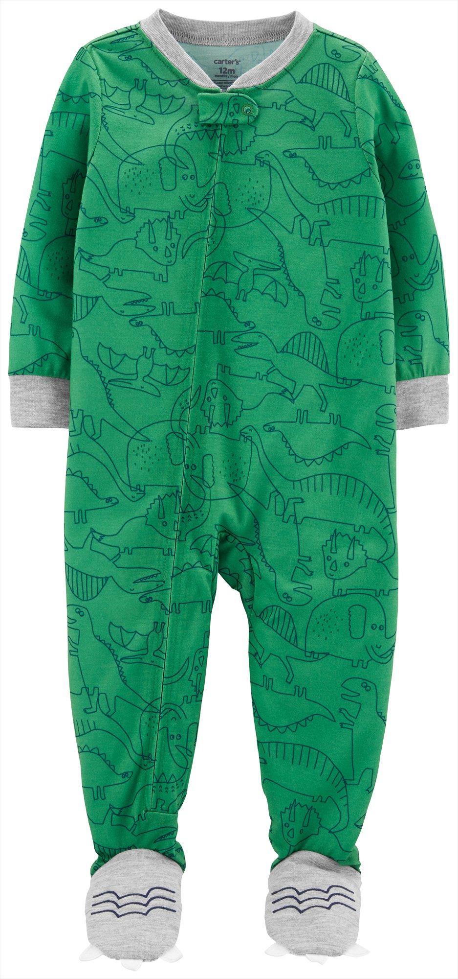 Pijama estampado de dinossauro Carter's Baby Boy, 1 peça, verde, tamanho 18 meses