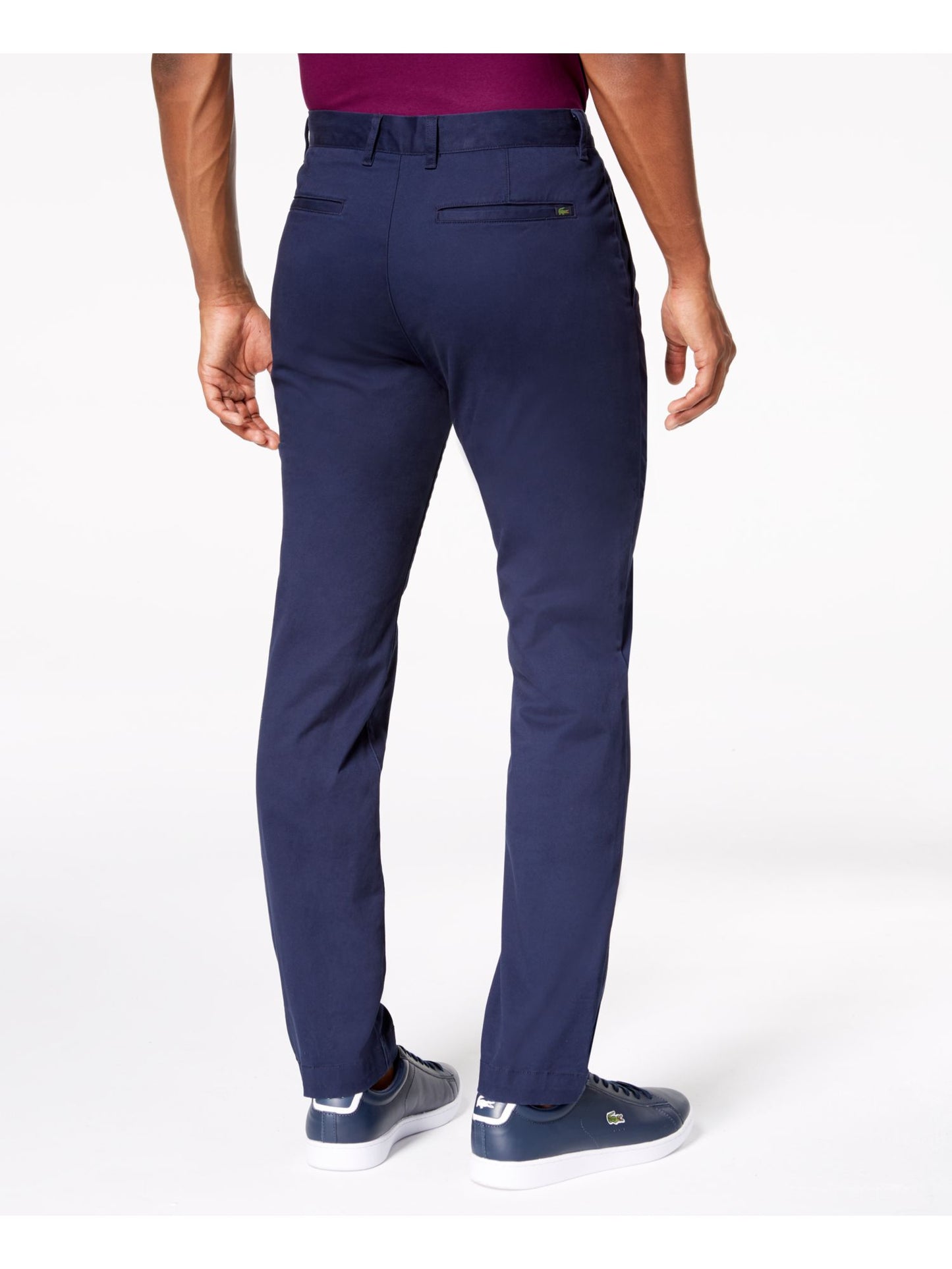Calça Chino Lacoste Masculina Regular Fit Algodão Gabardine Azul Tamanho 46X32