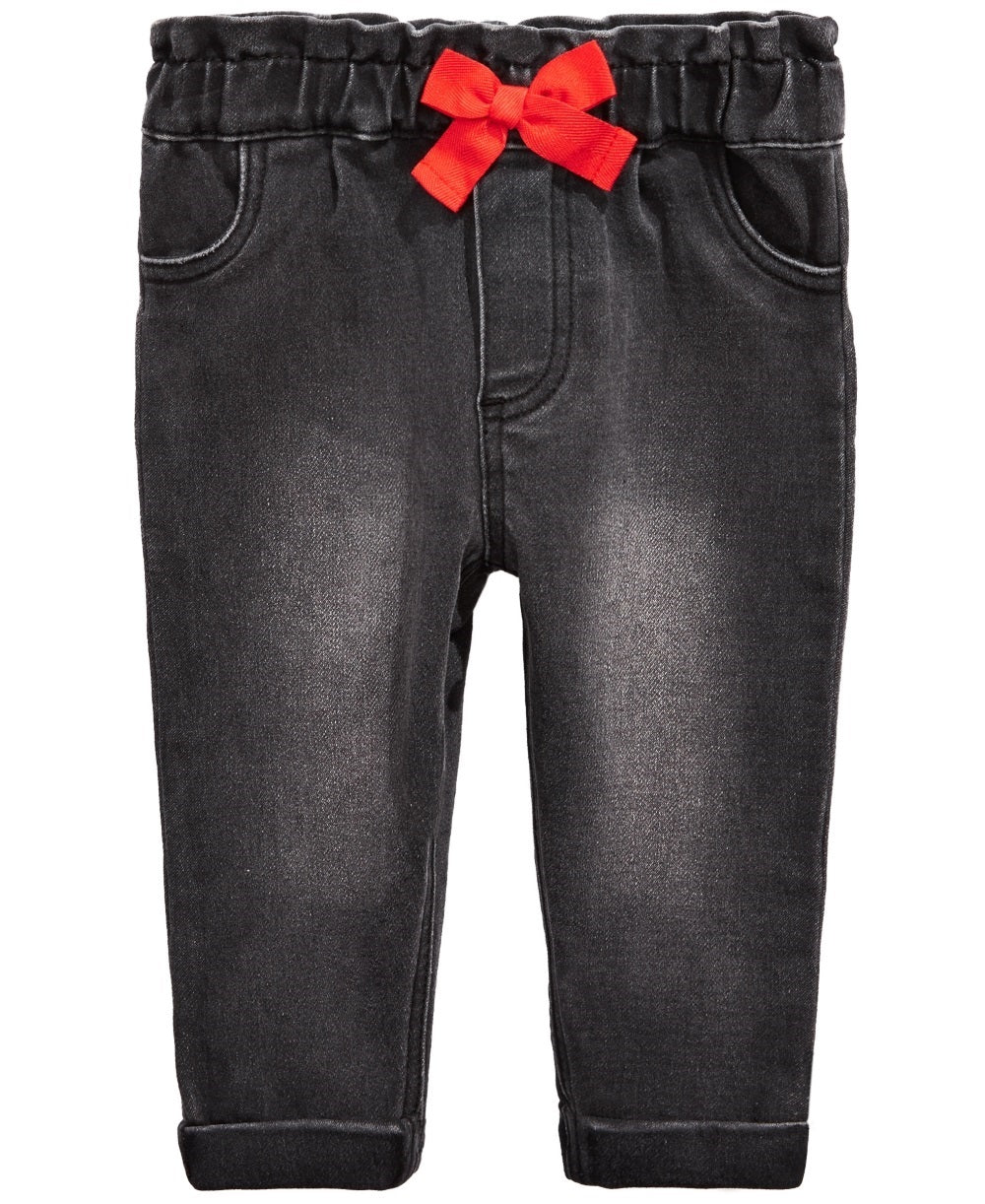 Calça Jeans Infantil Infantil Laço Preta First Impressions Tamanho 18 Meses